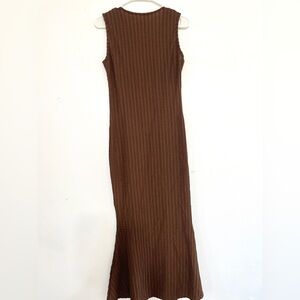 Brown Waffle bodycon dress SHEIN